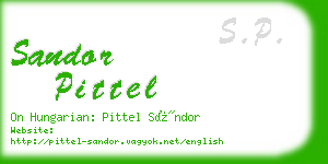 sandor pittel business card